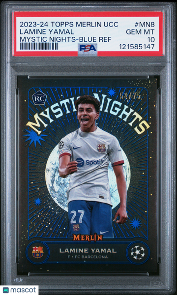 Lamine Yamal - 2023-24 Topps Merlin UCC Mystic Nights Blue Ref PSA 10 54/75