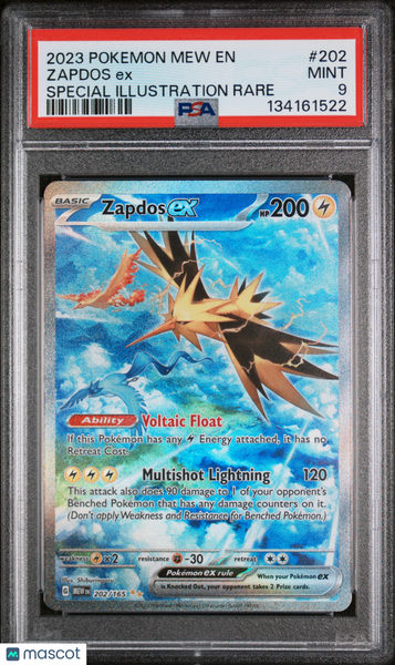 2023 Pokemon Mew EN-151 Zapdos EX Special Illustration Rare PSA 9 #202