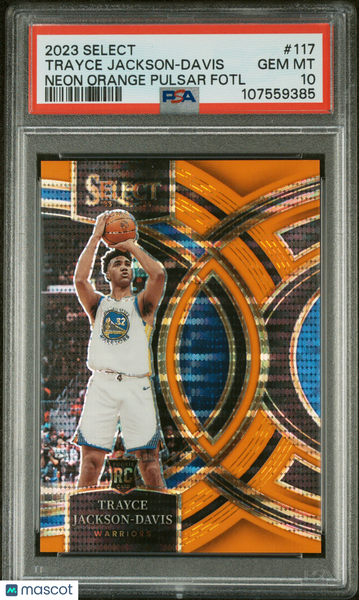 Trayce Jackson-Davis - 2023 Panini Select Neon Orange Pulsar Fotl PSA 10