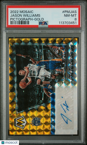 Jason Williams - 2022 Panini Mosaic Pictographs Mosaic Gold PSA 8 8/10