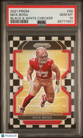 Nick Bosa - 2021 Panini Prizm Black & White Checker PSA 10
