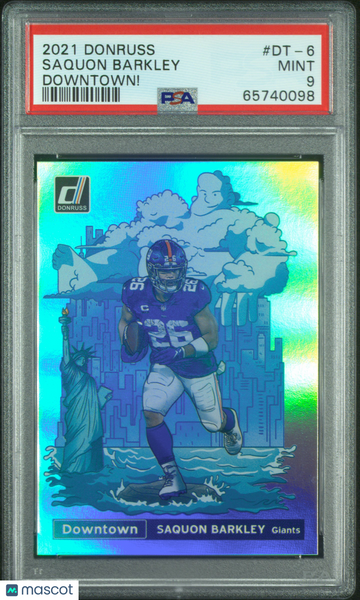 Saquon Barkley - 2021 Panini Donruss Downtown PSA 9