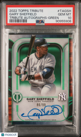 Gary Sheffield - 2022 Topps Tribute Tribute Autographs Green PSA 10 86/99