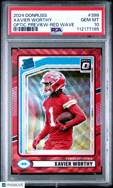 Xavier Worthy - 2024 Panini Donruss Optic Preview Red Wave PSA 10