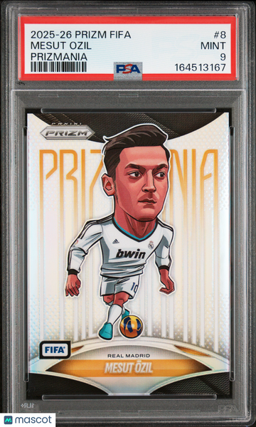 Mesut Ozil - 2025-2026 Panini Prizm FIFA Prizmania PSA 9 Case Hit