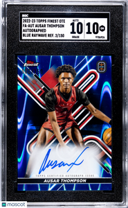Ausar Thompson 2022 Topps Finest Overtime Elite Auto Blue Raywave SGC 10 /150