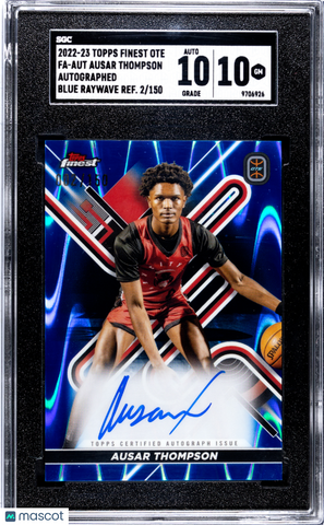 Ausar Thompson 2022 Topps Finest Overtime Elite Auto Blue Raywave SGC 10 /150