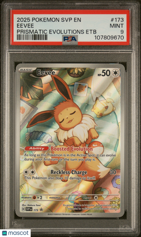 2025 Pokemon Black Star Promo Eevee 173 Prismatic Evolutions Etb PSA 9