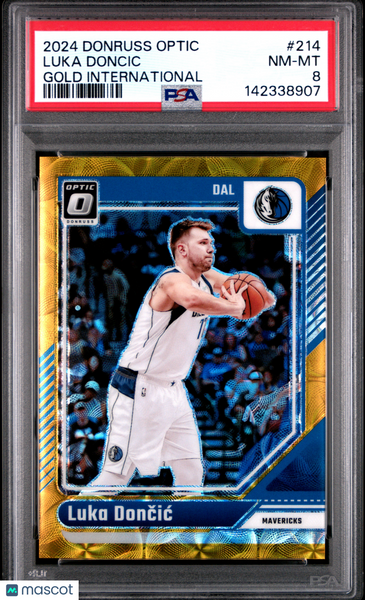 Luka Doncic - 2024 Panini Donruss Optic Gold International PSA 8 01/10