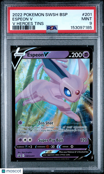 2022 Pokemon Swsh Black Star Promo Espeon V V Heroes Tins PSA 9 #201