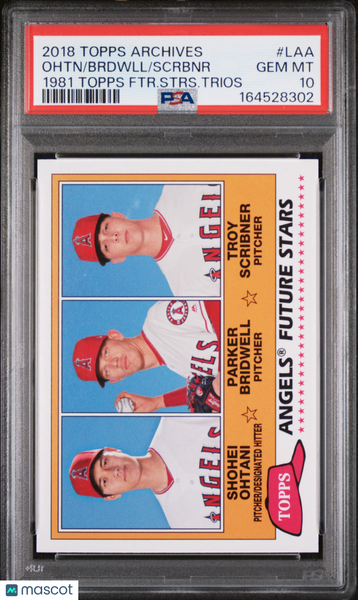 SHOHEI OHTANI/BRIDWELL/SCRIBNER Rookie 2018 Topps Archives Baseball PSA 10 #LAA
