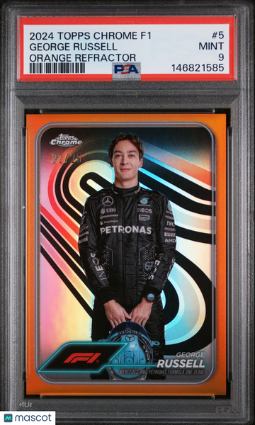 George Russell - 2024 Topps Chrome Formula 1 Orange Refractor PSA 9 22/25