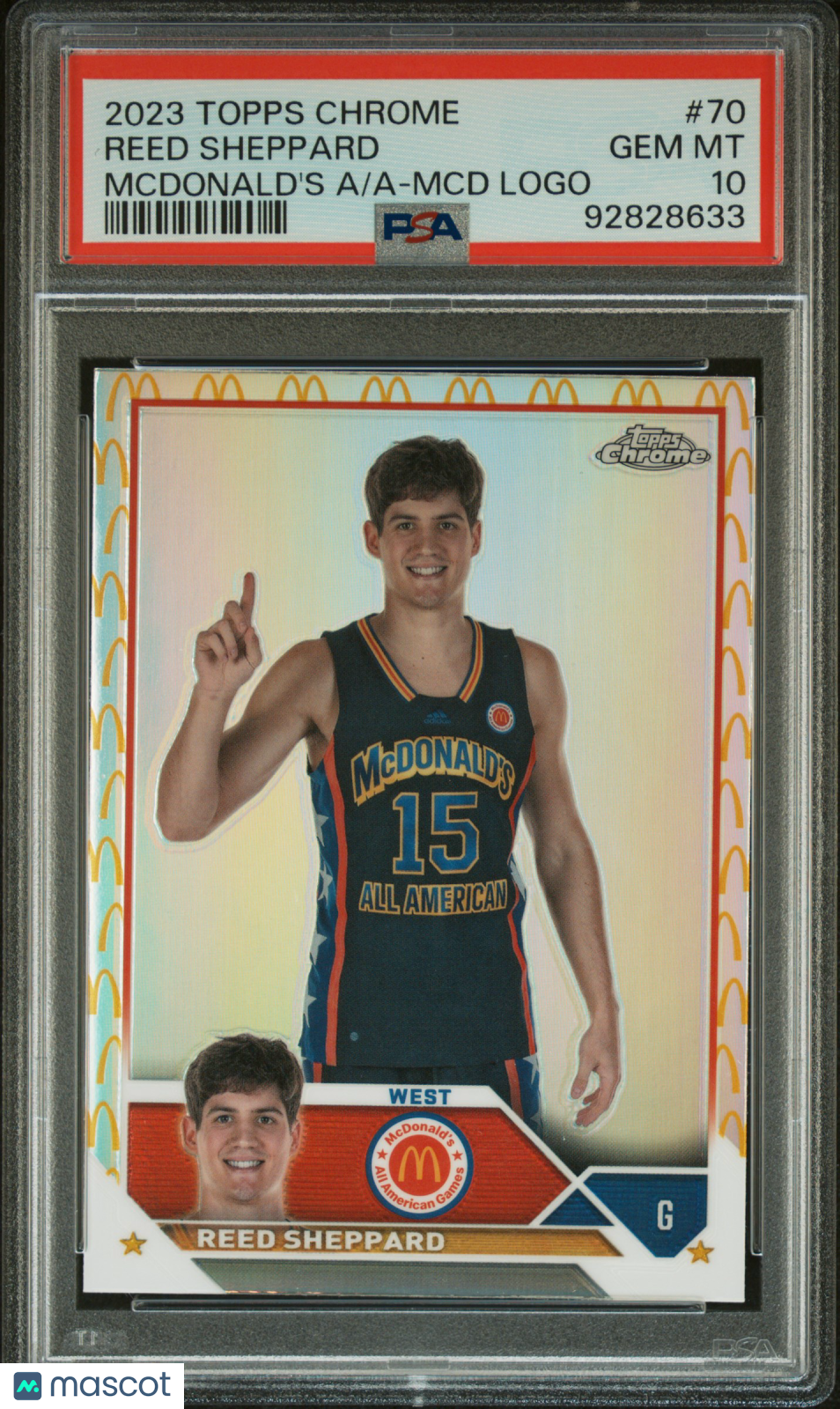 Reed Sheppard - 2023 Topps Chrome Mcdonald's All-American Logo Ref PSA 10