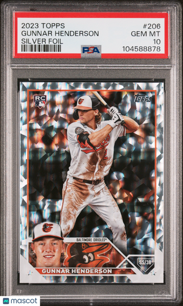 Gunnar Henderson - 2023 Topps Silver Foil Rookie #206 PSA 10