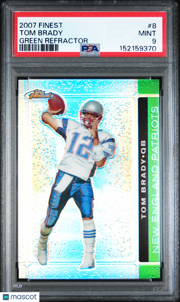 Tom Brady - 2007 Finest Football Green Refractor 145/199 PSA 9