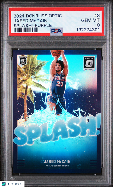 Jared Mccain - 2024 Panini Donruss Optic Splash! Purple PSA 10