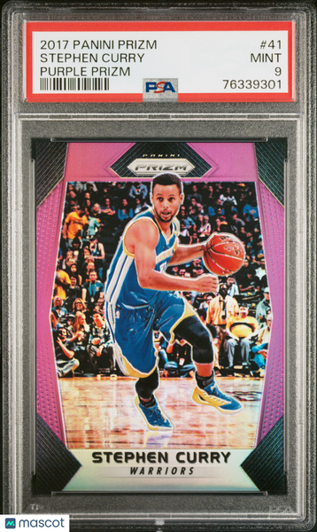 Stephen Curry - 2017-18 Panini Prizm Basketball Purple 25/75 PSA 9 #41