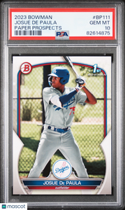 Josue De Paula - 2023 Bowman Paper Prospects PSA 10