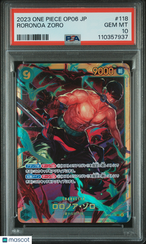 One Piece Japanese Op06-Wings Of The Captain Roronoa Zoro #118 Japanese PSA 10