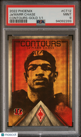 Ja'marr Chase - 2022 Panini Phoenix Contours Gold PSA 9 Gold vinyl 1/1