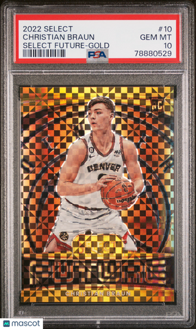 Christian Braun - 2022 Panini Select Select Future Rookie Gold 7/10 PSA 10 #10