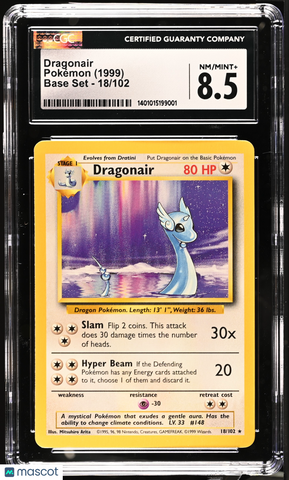 1999 Pokémon Dragonair #18/102 English CGC 8.5