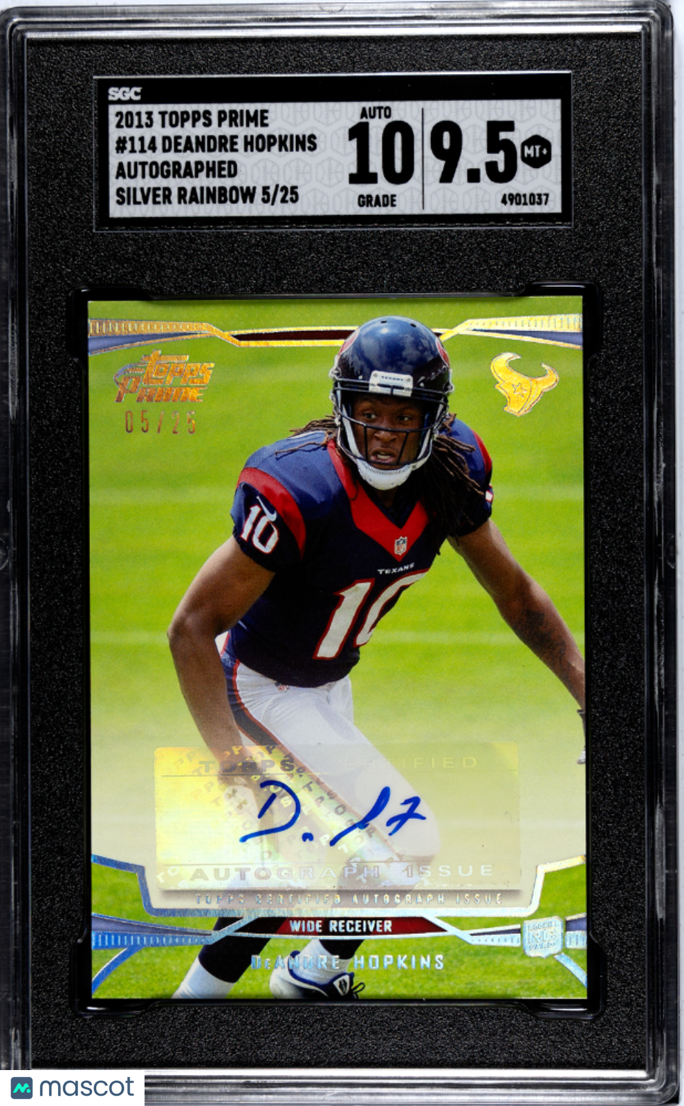 DeAndre Hopkins - 2013 Topps Prime Autograph Silver Rainbow SGC 9.5 /25