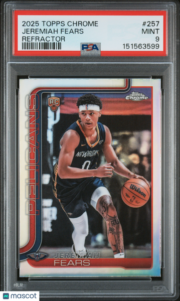 Jeremiah Fears - 2025 Topps Chrome Refractor PSA 9