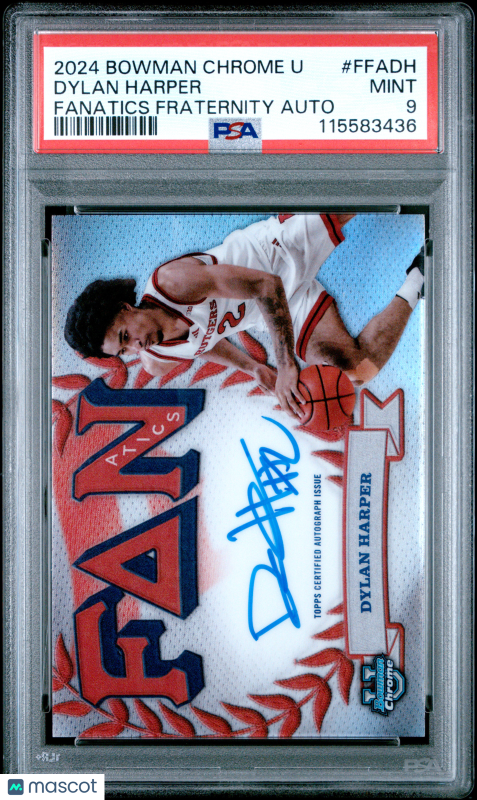 Dylan Harper - 2024 Bowman Chrome University Fanatics Fraternity Auto PSA 9