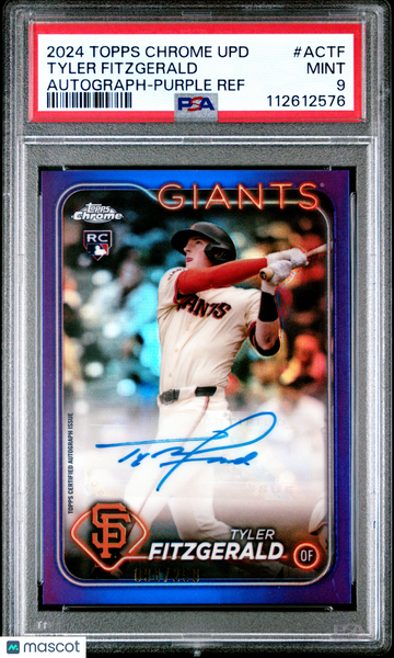 Tyler Fitzgerald - 2024 Topps Chrome Update Baseball Auto Purple PSA 9 098/250
