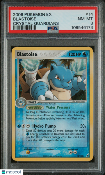 2006 Pokemon EX Crystal Guardians Blastoise Crystal Guardians PSA 8 #14