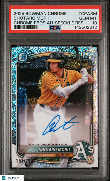 Shotaro Morii - 2025 Bowman Chrome Prospect Auto Speckle PSA 10 157/299