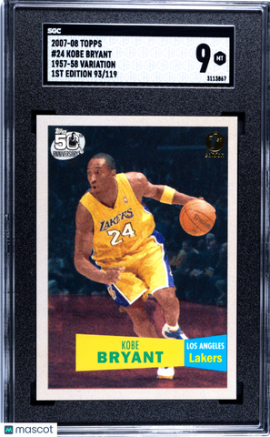 Kobe Bryant - 2007 Topps '57 58 Var. 1sted. SGC 9 /119