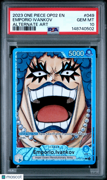 2023 One Piece Op02-Paramount War Emporio Ivankov Alternate Art PSA 10 #049