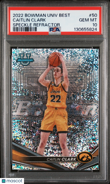 Caitlin Clark - 2022 Bowman University Best Speckle Refractor PSA 10