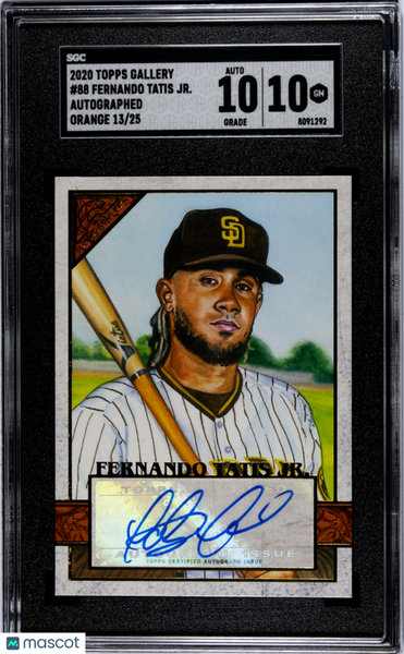 Fernando Tatis JR. - 2020 Topps Gallery Autograph Orange SGC 10 /25