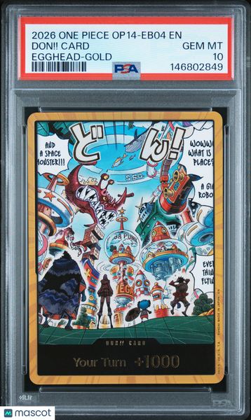 2026 One Piece Op14-Eb04-The Azure Sea's Seven Don!! Card Egghead-Gold PSA 10