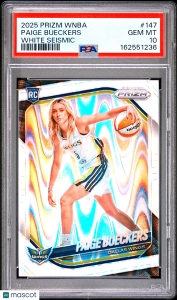 Paige Bueckers - 2025 Panini Prizm WNBA White Seismic #147 PSA 10