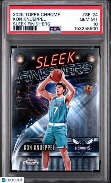 Kon Knueppel - 2025 Topps Chrome Sleek Finishers PSA 10