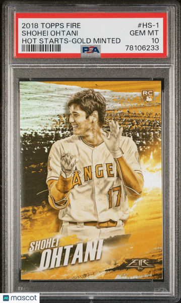 Shohei Ohtani - 2018 Topps Fire Hot Starts Gold Minted PSA 10