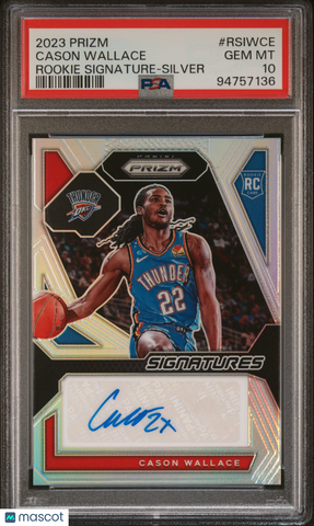 Cason Wallace - 2023 Panini Prizm Rookie Signatures Silver PSA 10