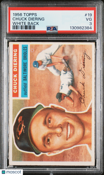 Chuck Diering - 1956 Topps White Back PSA 3