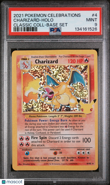 2021 Pokemon Celebrations Classic Collection Charizard Holo Base Set PSA 9 #4