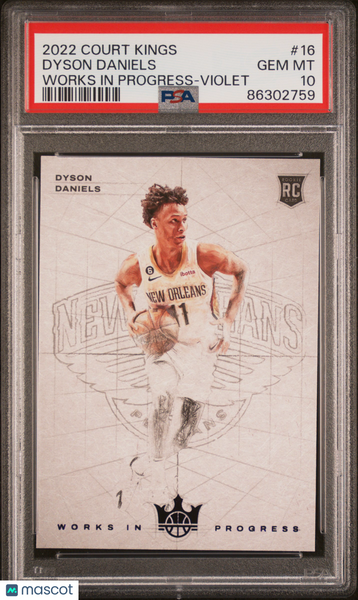 Dyson Daniels - 2022 Panini Court Kings Works In Progress Violet PSA 10 43/49