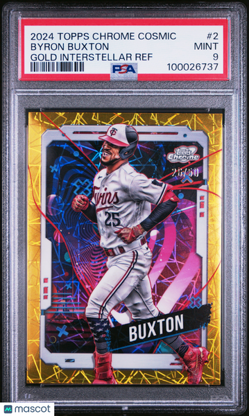 Byron Buxton - 2024 Topps Chrome Cosmic Gold Interstellar Ref PSA 9 26/50