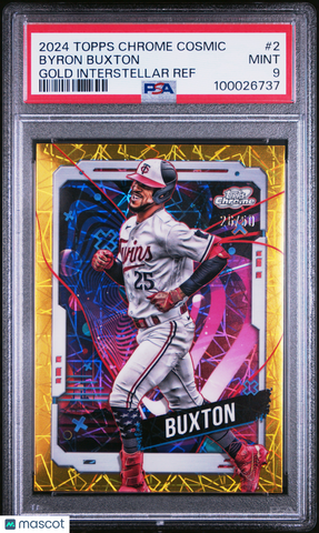 Byron Buxton - 2024 Topps Chrome Cosmic Gold Interstellar Ref PSA 9 26/50
