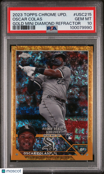 Oscar Colas 2023 Topps Chrome Update Gold Mini Diamond PSA 10 /50 Pop 1