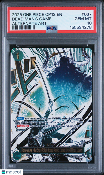 2025 One Piece Op12-Legacy Of The Master Dead Man's Game Alternate Art PSA 10 #037