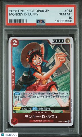 One Piece Japanese Wings Of The Captain Monkey D. Luffy #013 Japanese PSA 10