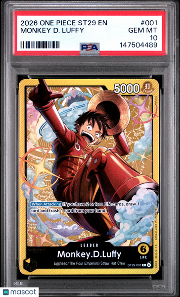 2026 One Piece Starter Deck St29-Egghead Monkey D. Luffy PSA 10 #001